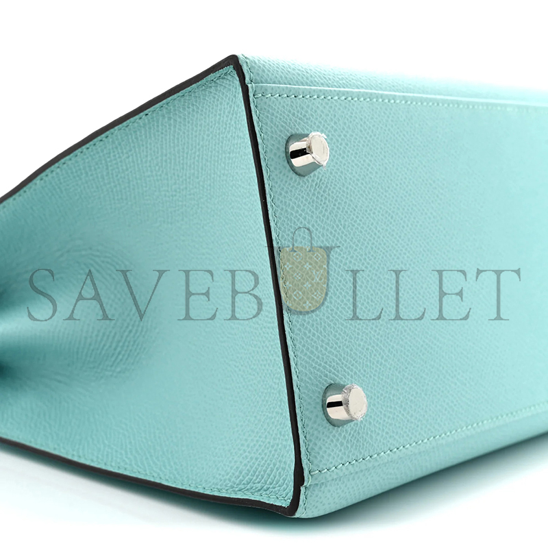 HERMES MASTER KELLY 28 SELLIER EPSOM BLEU ATOLL PALLADIUM HARDWARE (28*22*10cm)